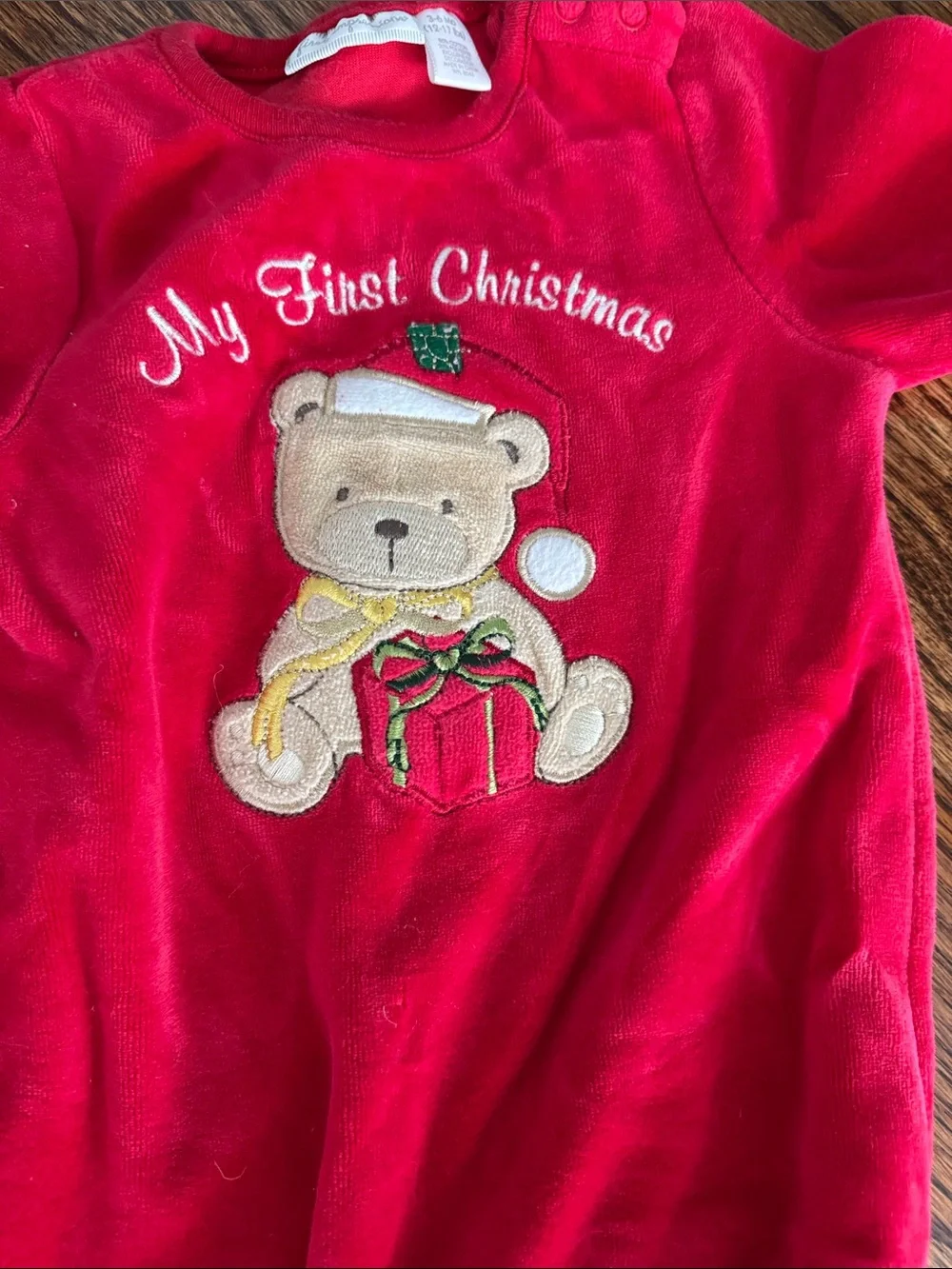 Little Me Red Baby Holiday Outfit Trio with Tutu & Bear Romper